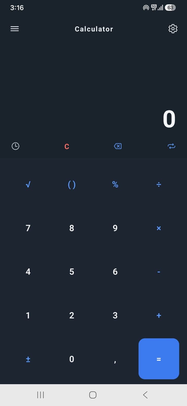 Calculator standard mode