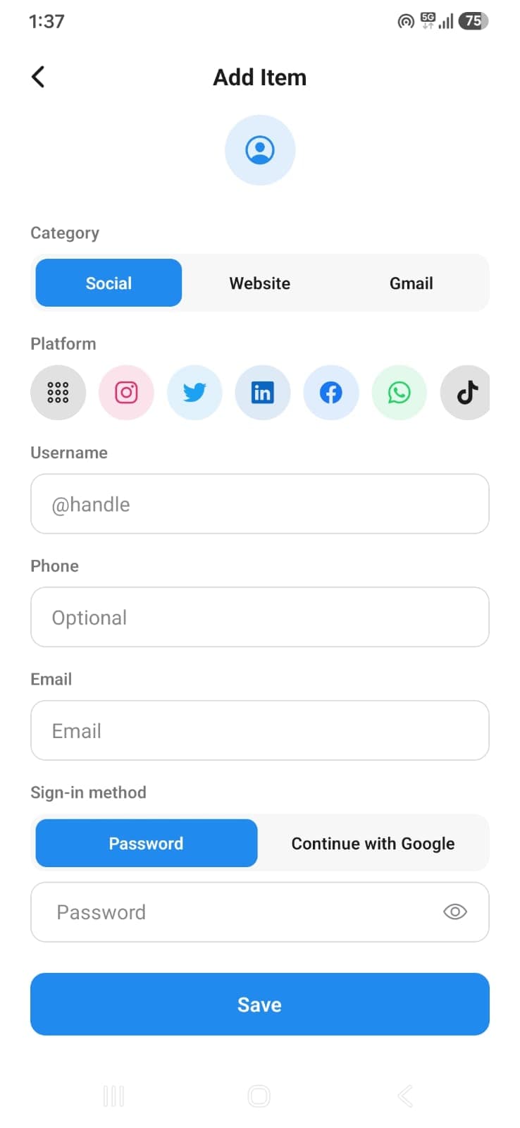 Adding a new password in Vault